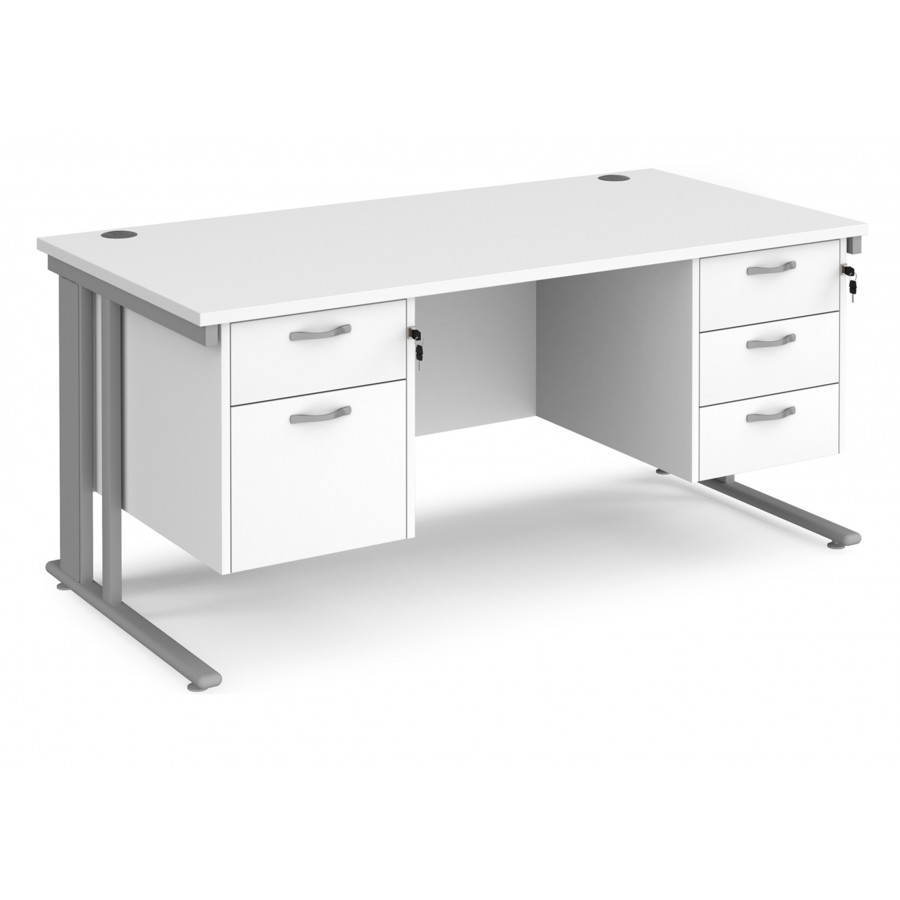 Maestro Cable Managed Desk With Twin Drawer Pedestals